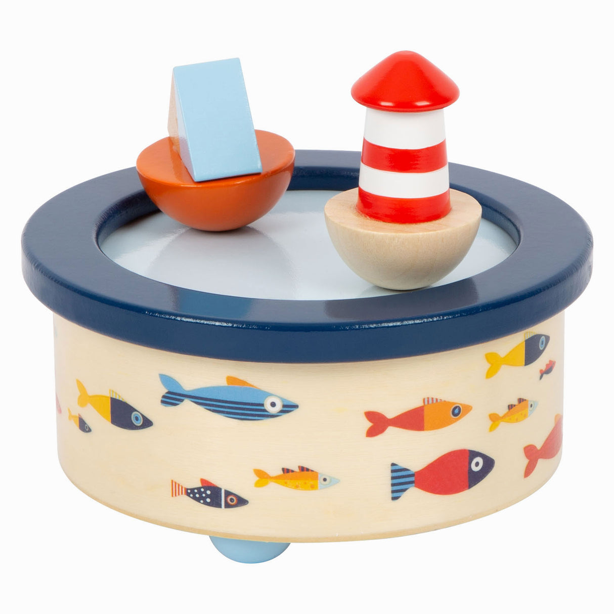 Small foot wooden music box Ocean