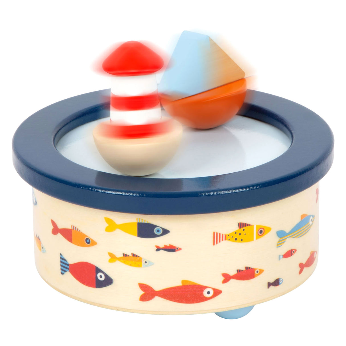 Small foot wooden music box Ocean