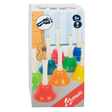 Small foot colored handbells, set of 8