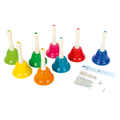 Small foot - coloured handbells, set of 8