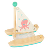 Small foot bath toys wooden catamaran octopus