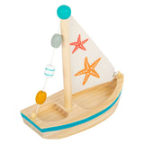 Small Foot - bath toy wooden sailboat starfish