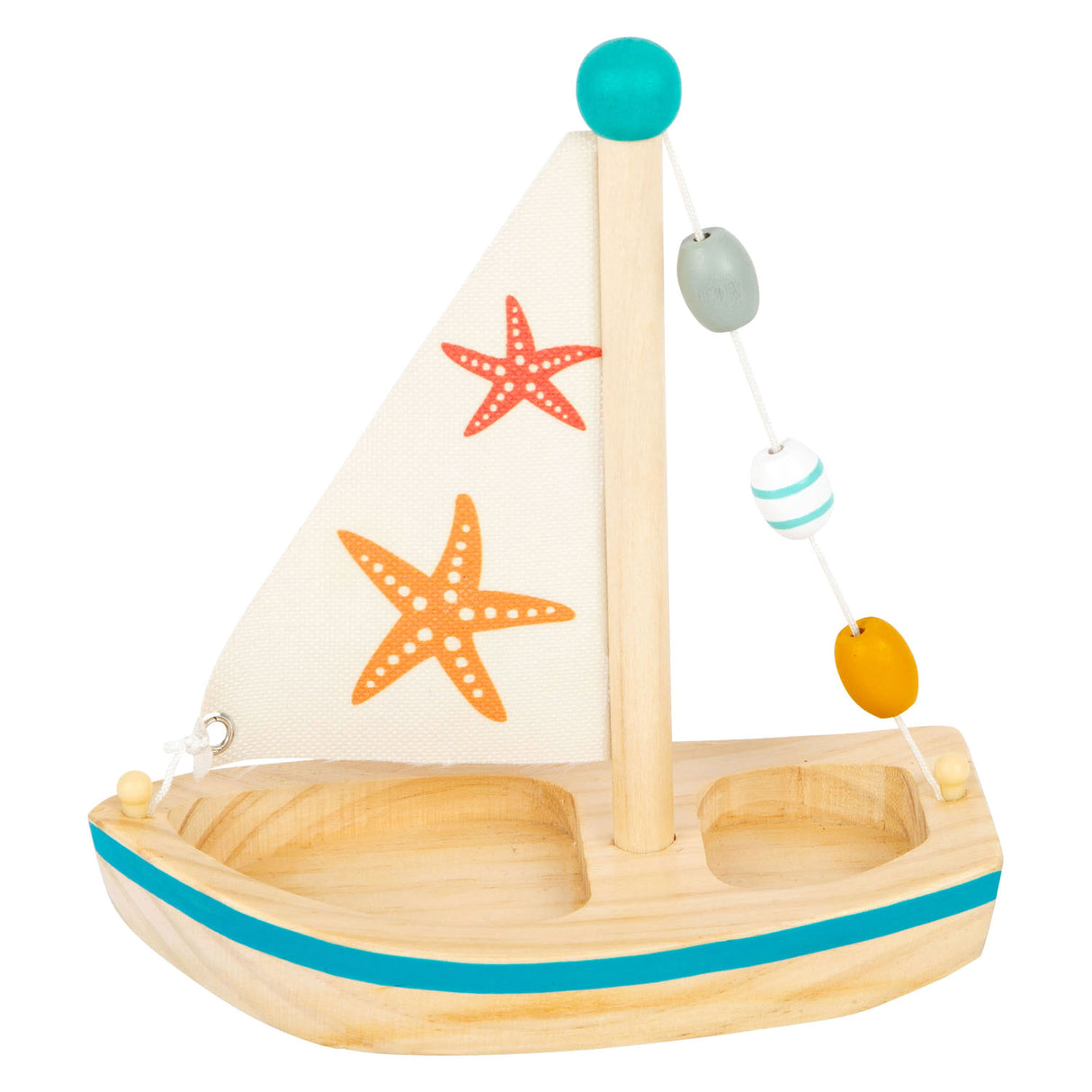 Small Foot - bath toy wooden sailboat starfish