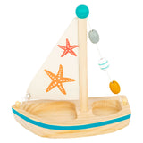 Small Foot - bath toy wooden sailboat starfish