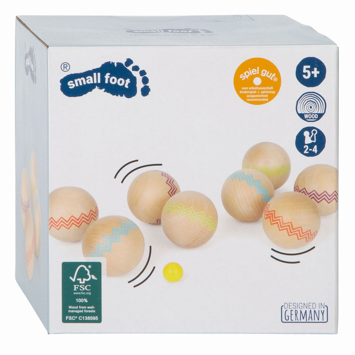 Small foot wooden jeu de boules, 9dlg.