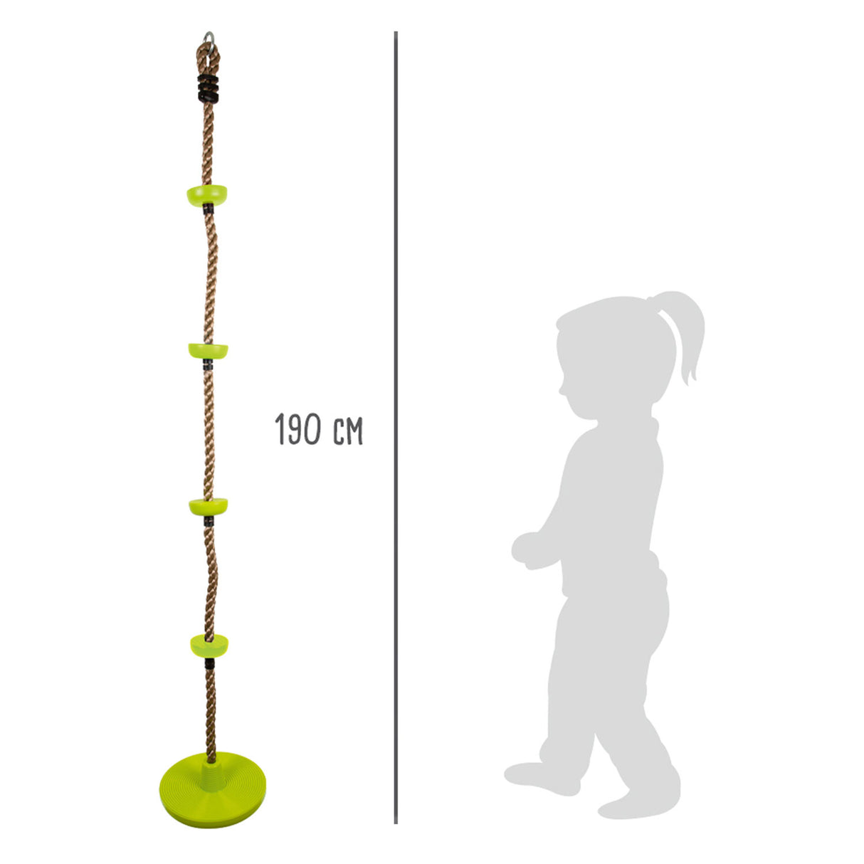 Liten fotklatringstau og sving 2in1 grønn, 190 cm