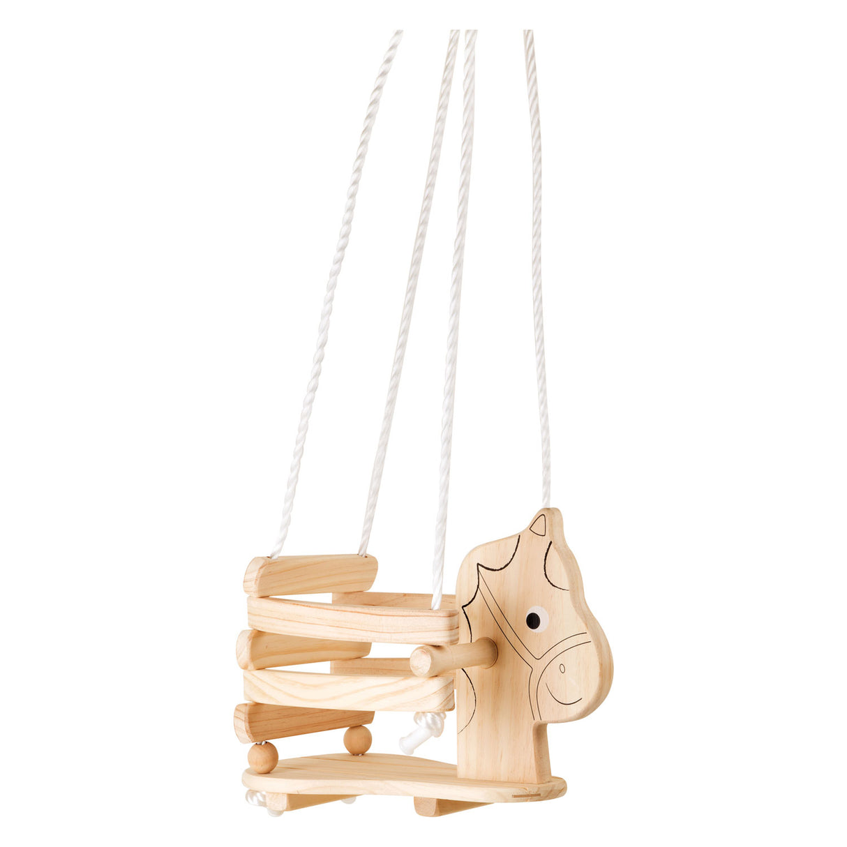 Small foot wooden horse swing, 145cm