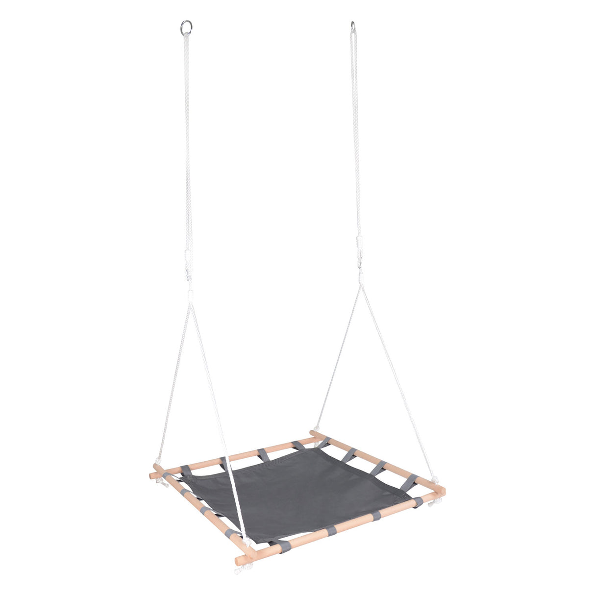 Small foot nest swing with wooden frame, 100x100cm