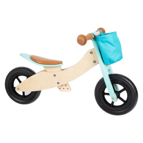 Malá noha - drevená trojkolka a balančný bicykel 2v1 maxi tyrkysová