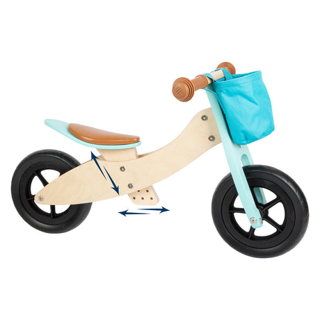 Malá noha - drevená trojkolka a balančný bicykel 2v1 maxi tyrkysová