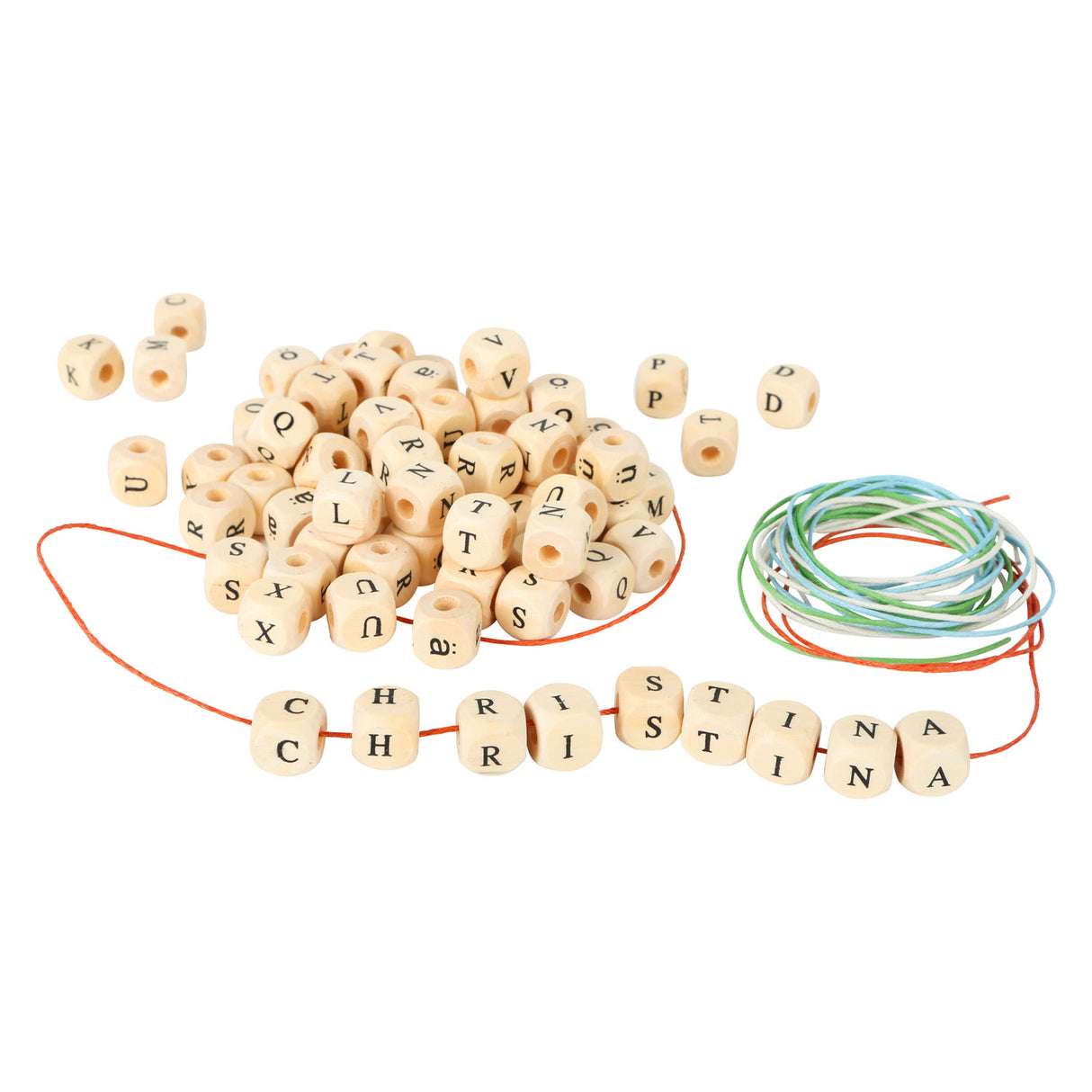 Small Foot - Wooden Letter Beads Making Necks, 300 Beads