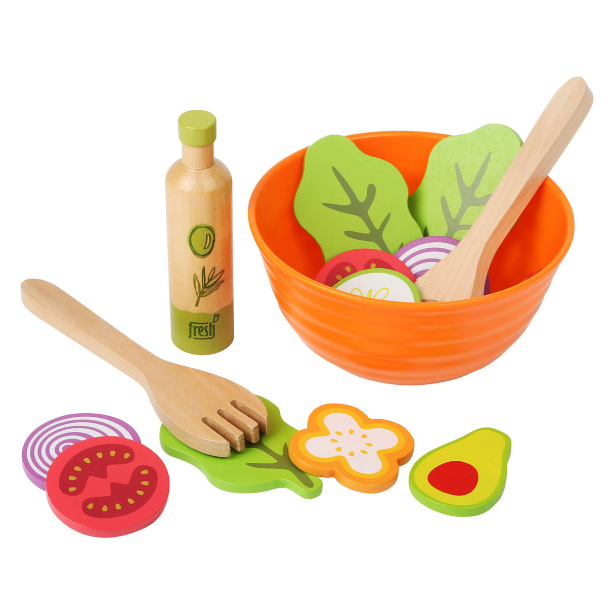 Small Foot Houten Speeleten Salade Speelset, 15dlg,