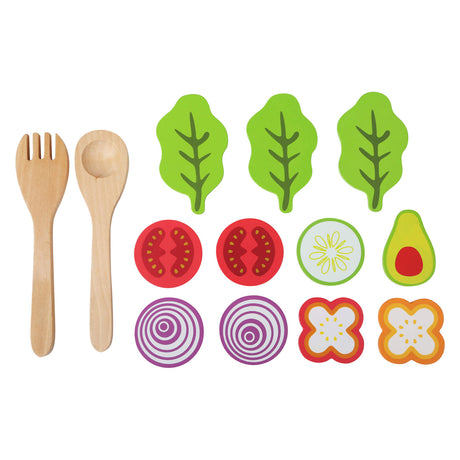 Small foot - wooden play food salad play set, 15 pcs,