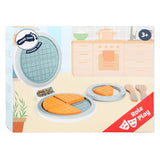 Small foot wooden waffle iron set, 8dlg.