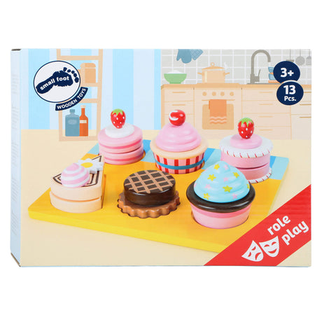 Small Foot Houten Speeleten Cupcakes en Cake Set, 13dlg.