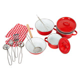 Small foot pans and cookware set red, 11dlg.