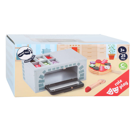 Small foot - wooden play food pizza oven set, 25dlg.