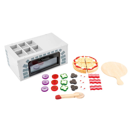 Small foot - wooden play food pizza oven set, 25dlg.