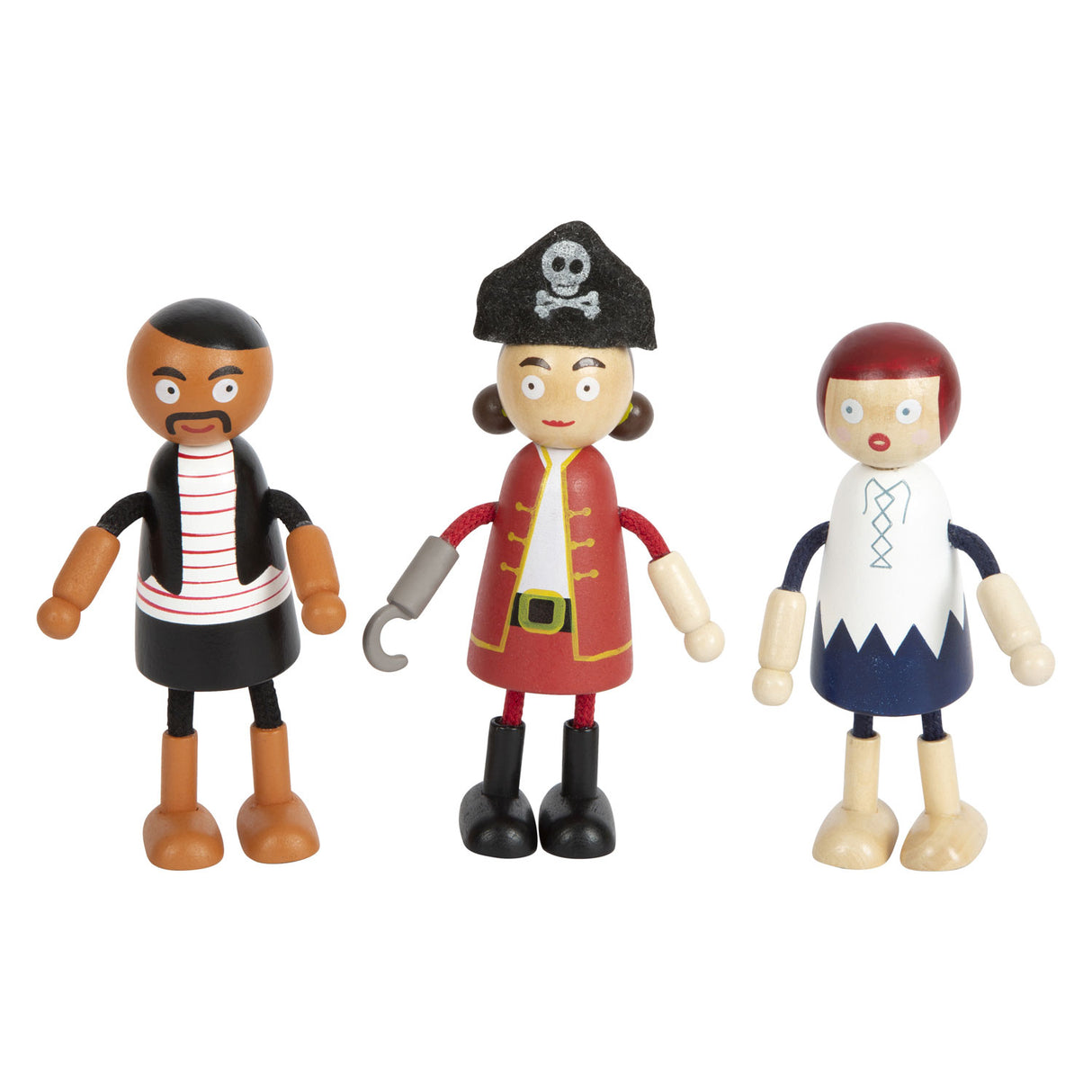 Small Foot Wood Dolls Pirate Bendable, 6st.