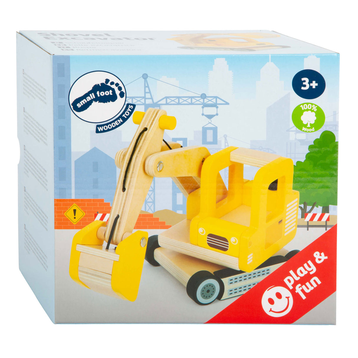 Petit pied - excavateur en bois jaune