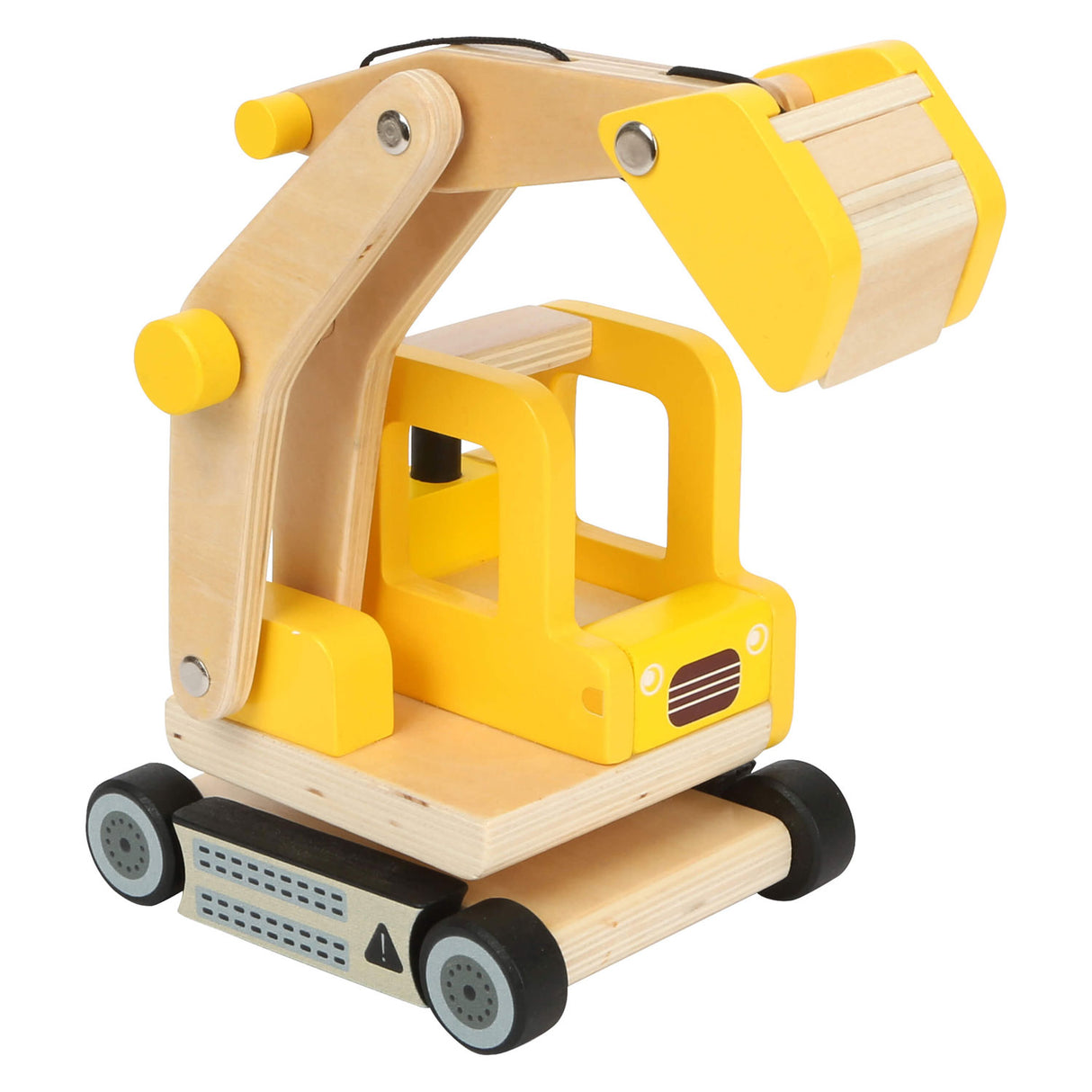 Petit pied - excavateur en bois jaune