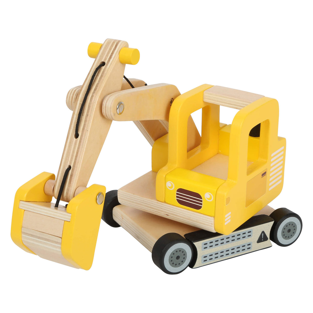 Petit pied - excavateur en bois jaune