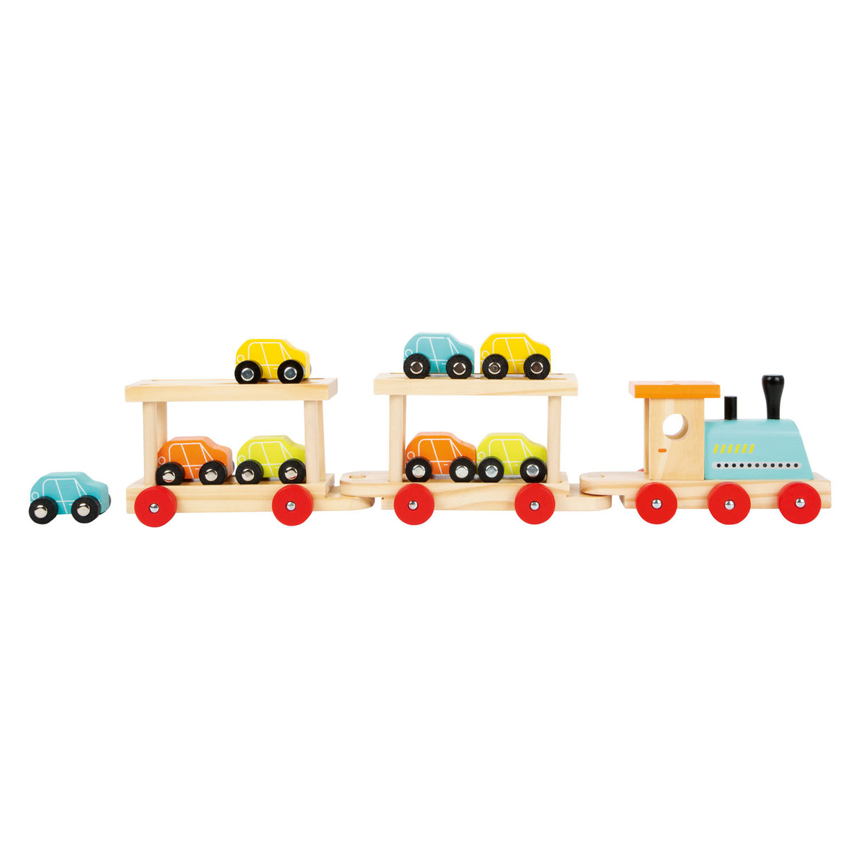 Small Foot Houten Trein Transporter met Auto's, 11dlg.