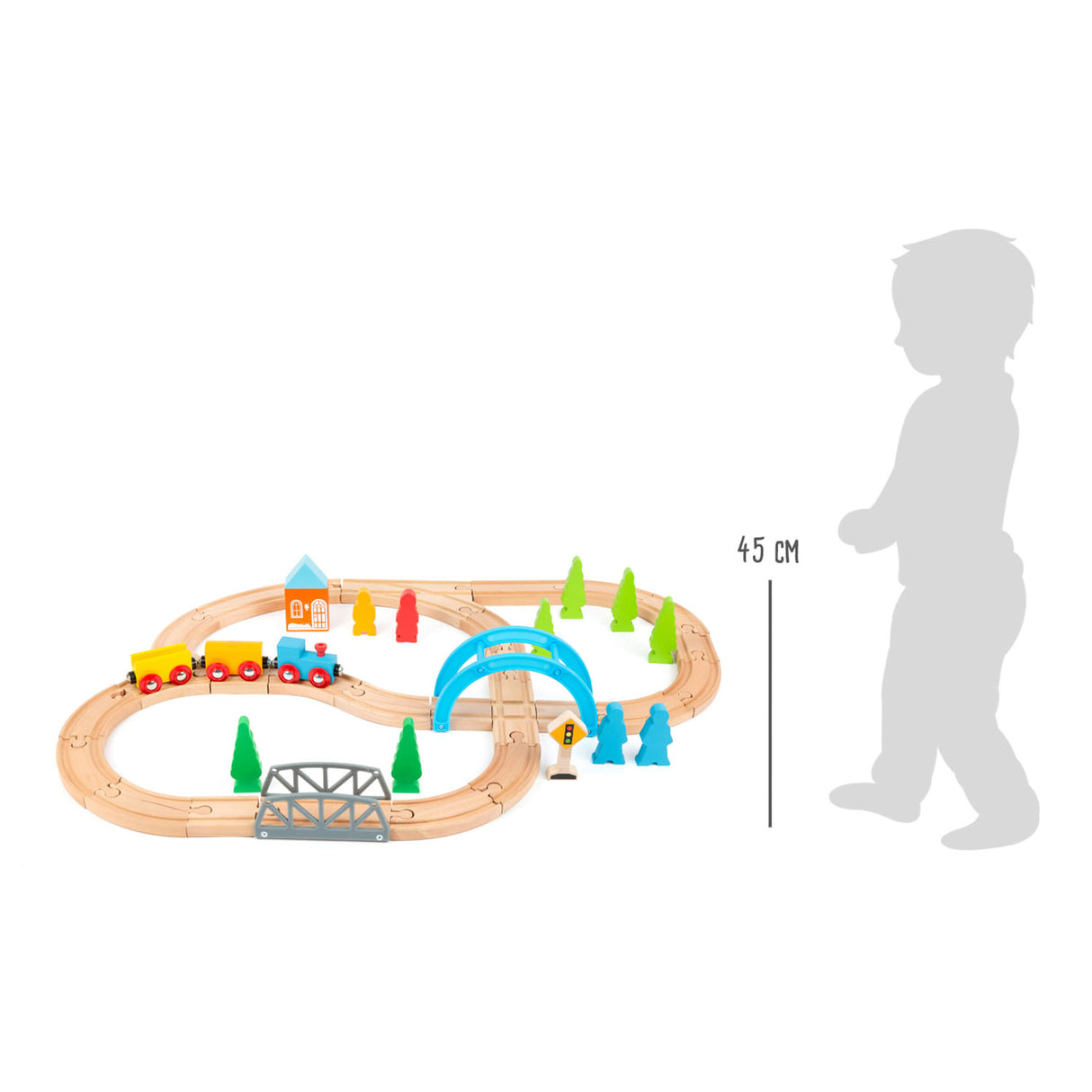 Small foot - wooden train set big journey, 40 pcs.