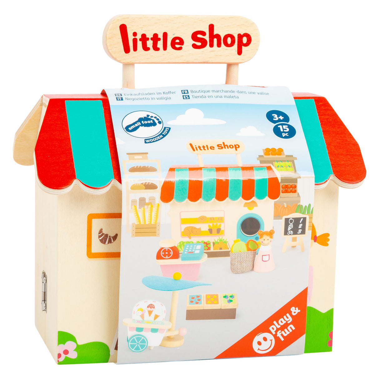 Small Foot Houten Meeneem Speelwinkel Poppenhuis, 15dlg.