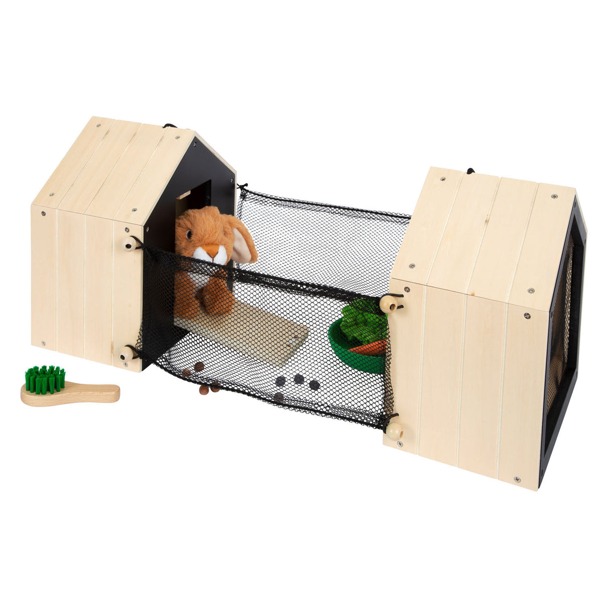 Petit pied - loft de lapin en bois avec peluche de lapin, 15dlg.