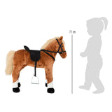 Small foot wooden hobby horse brown with sound