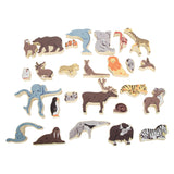 Small foot - wooden letter and shape puzzle animals, 26 pcs.