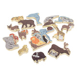 Small foot - wooden letter and shape puzzle animals, 26 pcs.