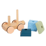 Small foot - wooden stacking block train Arctic, 16 pcs.