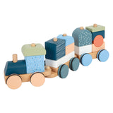 Small foot - wooden stacking block train Arctic, 16 pcs.