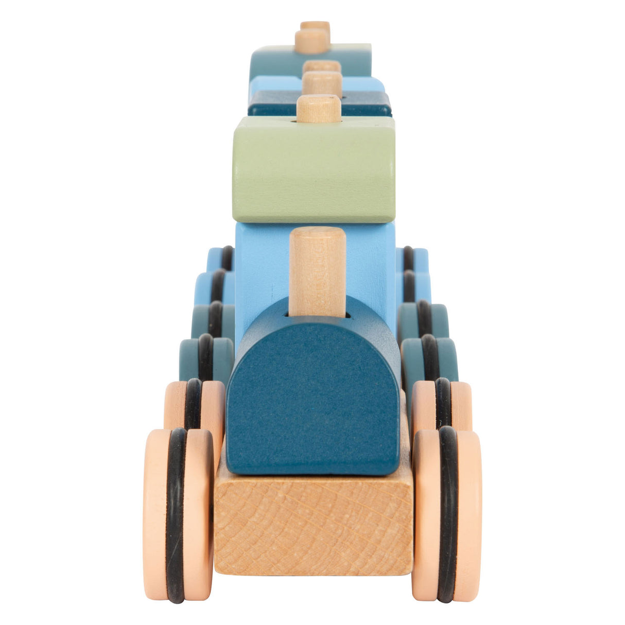 Small foot - wooden stacking block train Arctic, 16 pcs.
