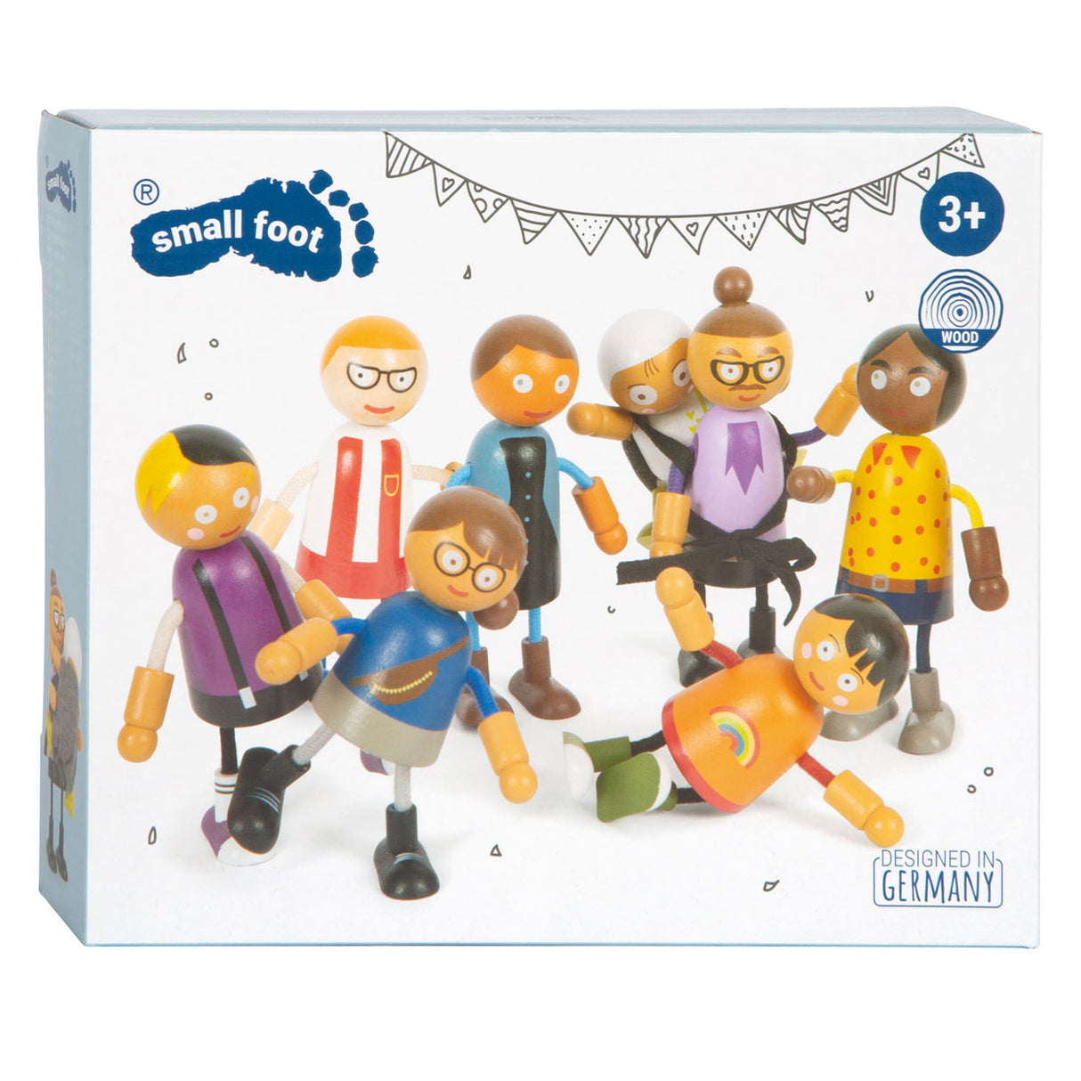 Small Foot Houten Buigzame Poppenfamilie met Baby, 8st.