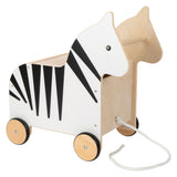 Small Foot Houten Speelgoedbox en Trekfiguur Zebra Wildlife