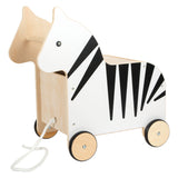 Small Foot Houten Speelgoedbox en Trekfiguur Zebra Wildlife