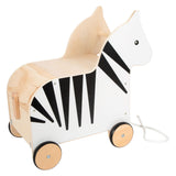 Small Foot Houten Speelgoedbox en Trekfiguur Zebra Wildlife