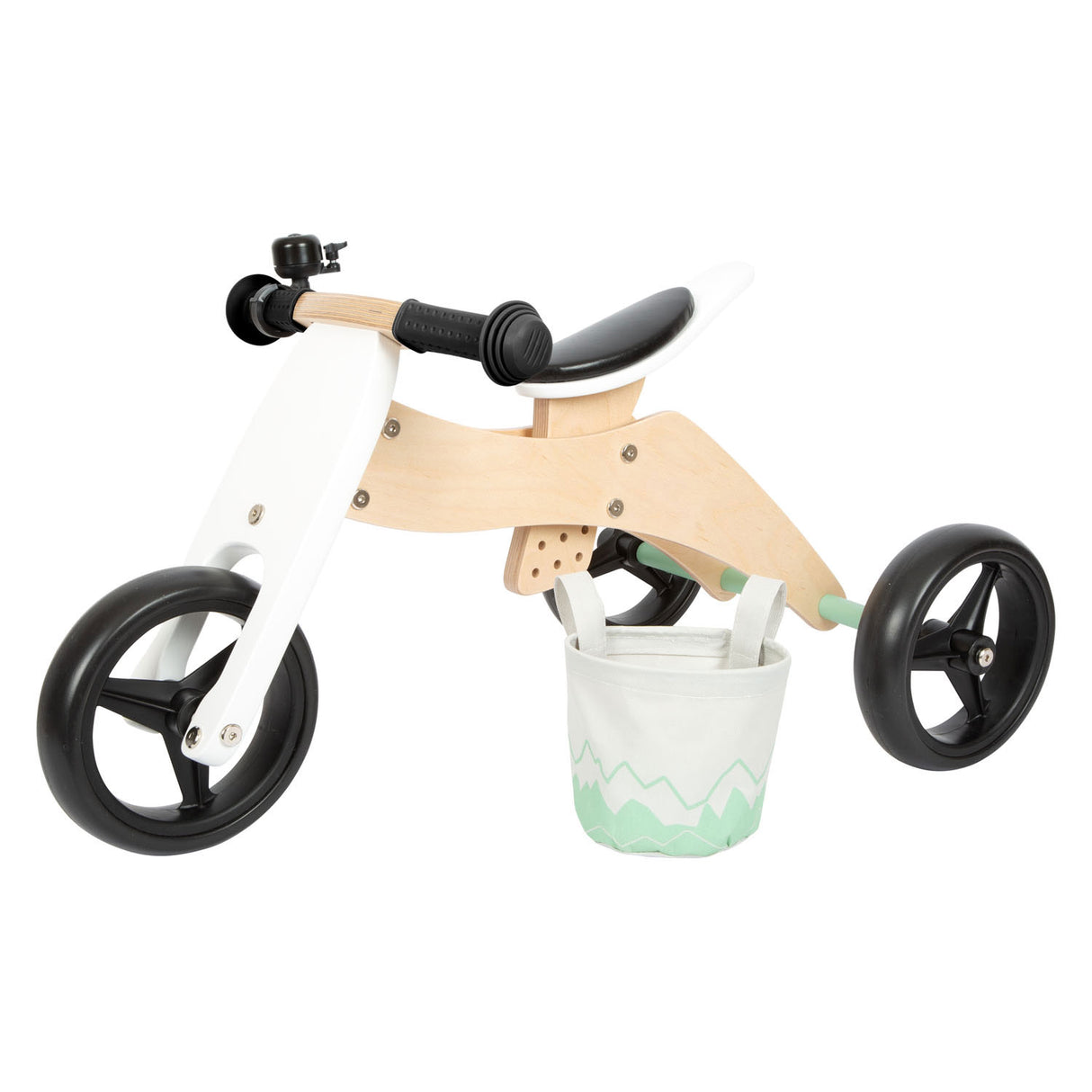 Small Foot - Wooden Training Tricycle Balance Bike 2-in-1 Sage Green