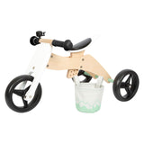 Small Foot - Wooden Training Tricycle Balance Bike 2-in-1 Sage Green