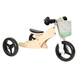 Small Foot - Wooden Training Tricycle Balance Bike 2-in-1 Sage Green