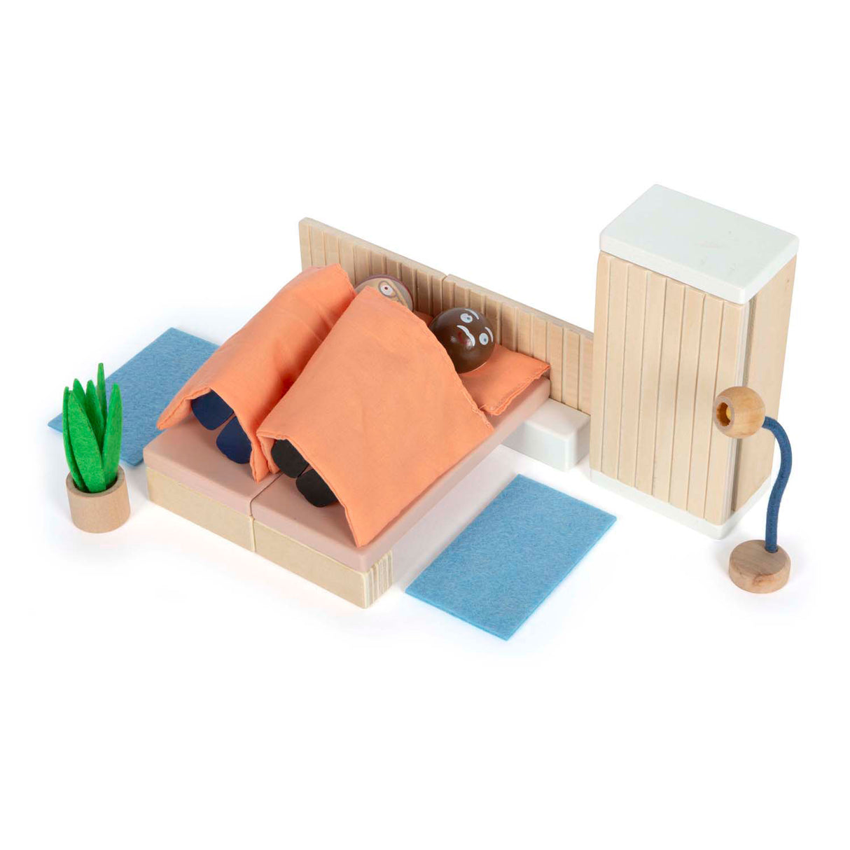 Kleiner Fuß - Holzpuppenhausmöbel Schlafzimmer