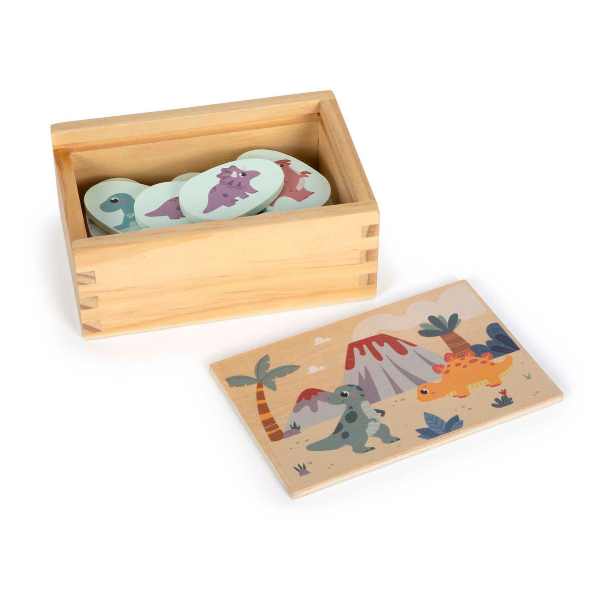 Small Foot - Wooden MemoSpel Dino in Storage box