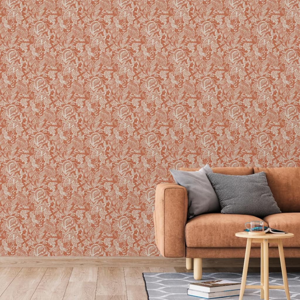 Dutch Wallcoverings Dutch Wallcoverings Wallpaper Mae Oranje and Beige