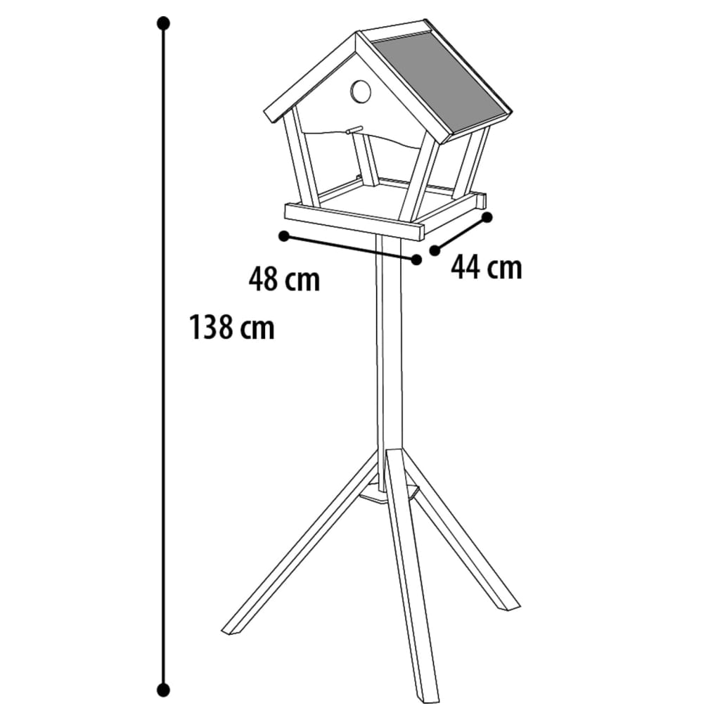 Flamingo Flamingo bird feed table on standard Tjorn 48x44x138 cm light gray