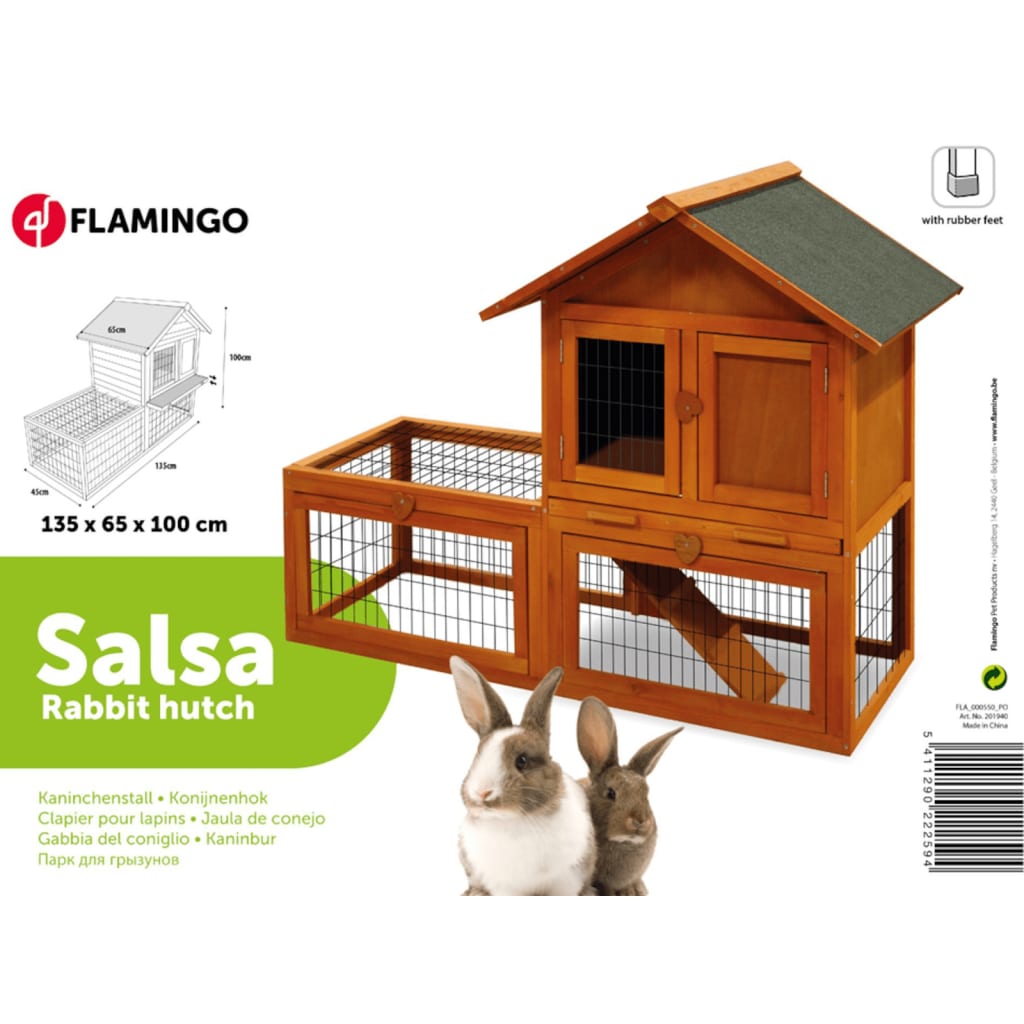 Flamingo Flamingo Rabbit Hutch Salsa 135x65x100 cm hnědá