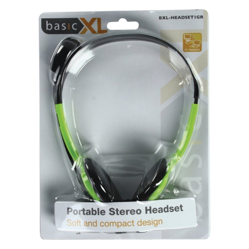 Basicxl Basicxl Bxl-HeadSet1 stereo zestaw słuchawkowy zielony czarny