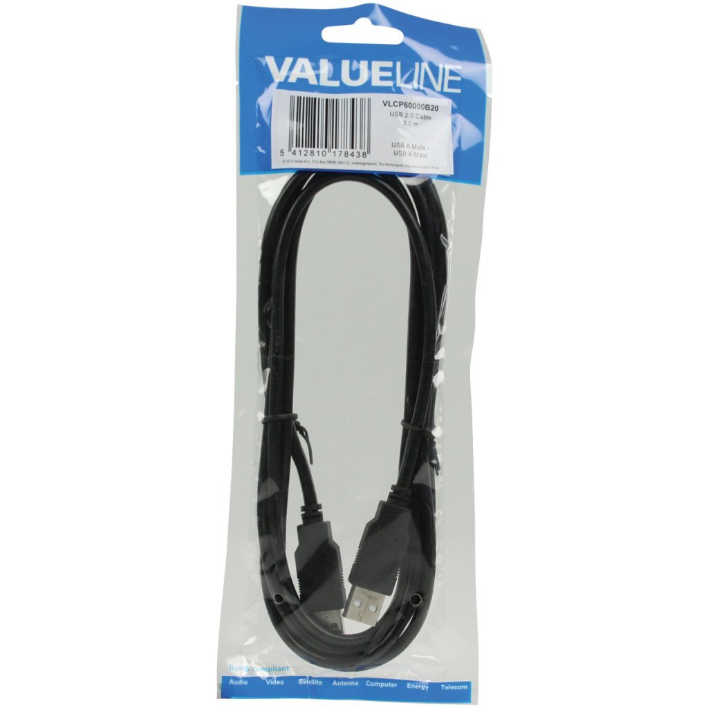 Valueline Valueline USB 2.0 Cavo 2 m Nero